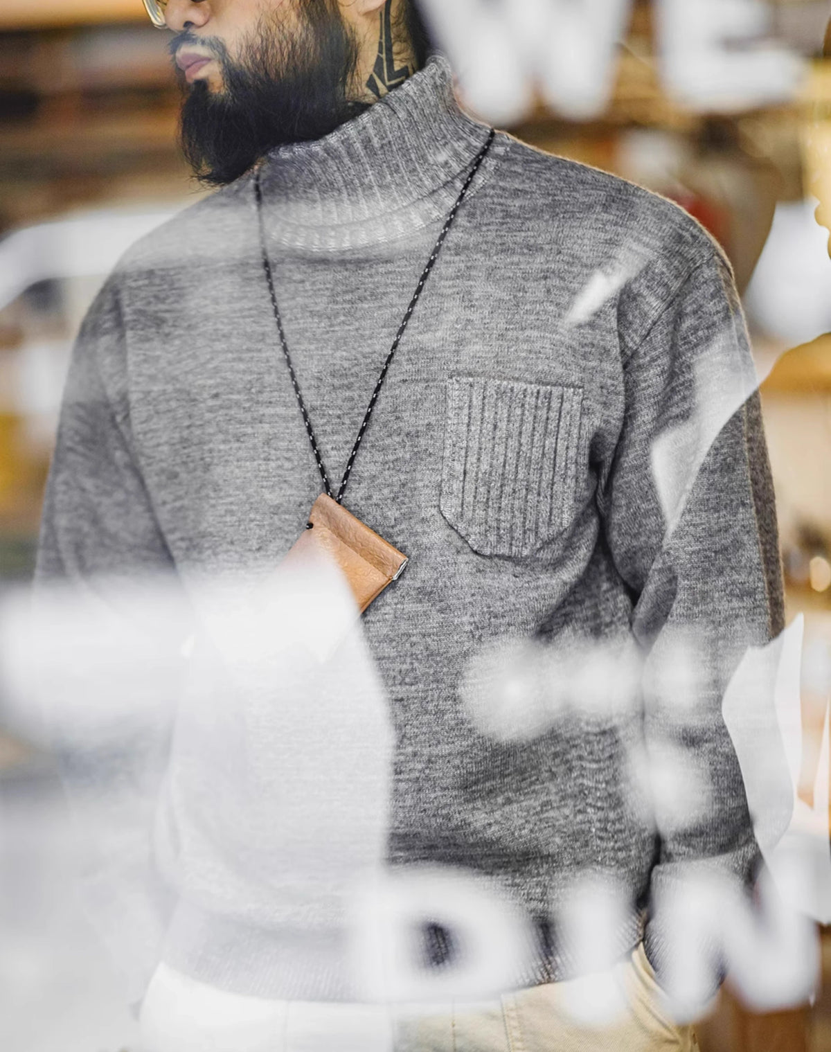 American Retro Blended Turtleneck Pullover Warm Knitted Men's Sweater - Harmony Gallery