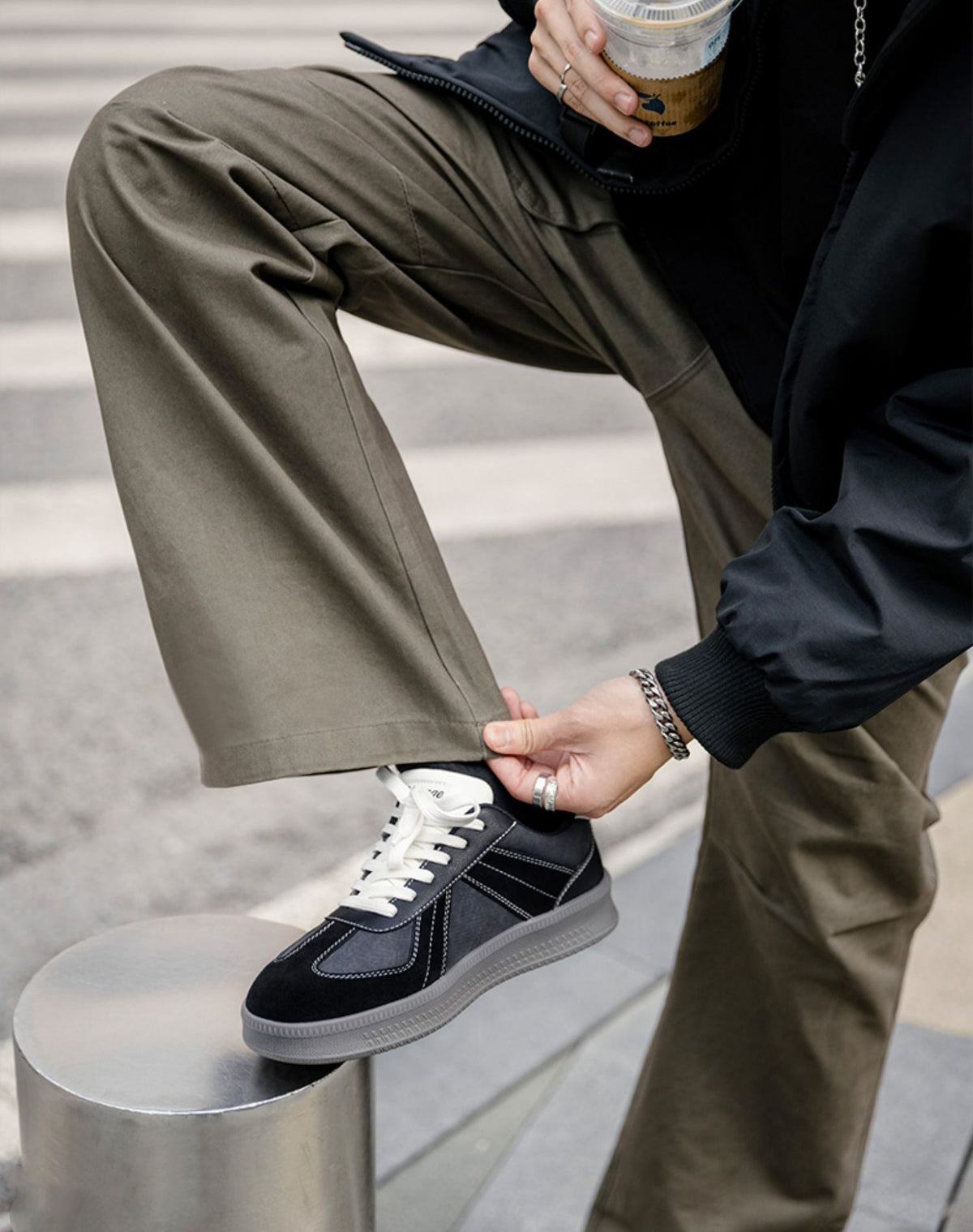 German Retro Thick-Soled Sports Small Black All-Match Men's Casual Shoes - Harmony Gallery