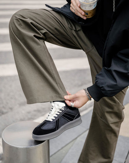 German Retro Thick-Soled Sports Small Black All-Match Men's Casual Shoes - Harmony Gallery