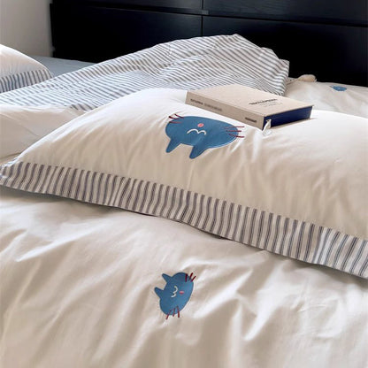 Cartoon Cute MoMo Little Lazy Cat Four-Piece Cotton Bed Set - Harmony Gallery