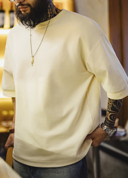 American Casual City Boy Drop Shoulder Half-Sleeved Oversized Men's T-Shirt - Harmony Gallery