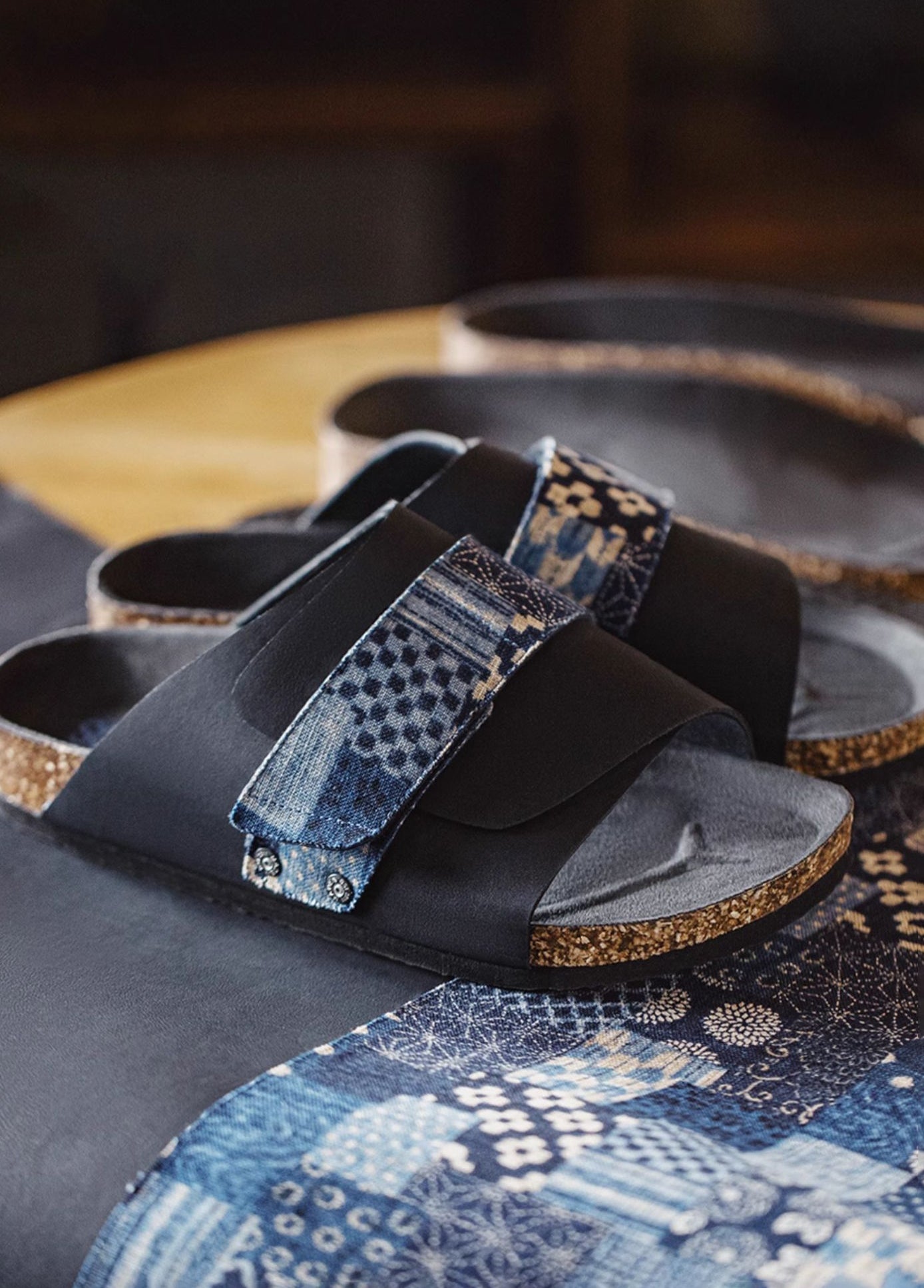 American Retro Cork Slippers Outer Wear Velcro Casual Men's Sandal - Harmony Gallery