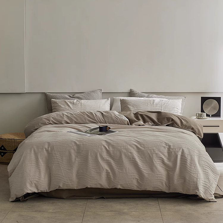 Light Luxury And High-End Curve Jacquard Four-Piece Cotton Bed Set - Harmony Gallery