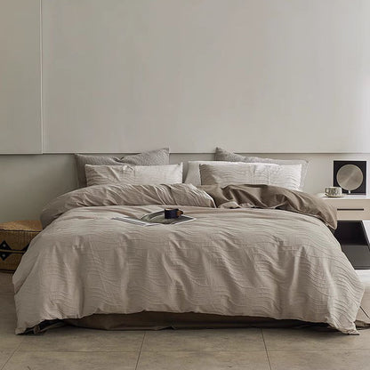 Light Luxury And High-End Curve Jacquard Four-Piece Cotton Bed Set - Harmony Gallery