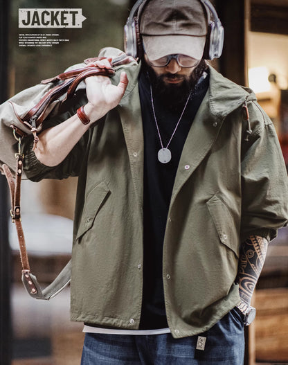 American Retro M51 Hooded Military Loose Cotton Fishtail Men's Jacket - Harmony Gallery