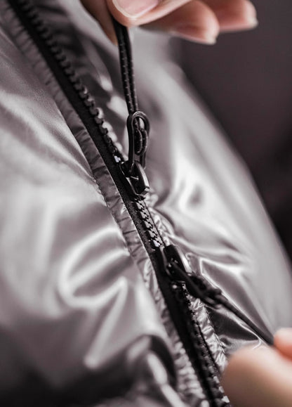 American Shiny 90 White Duck Down Thick Warm Stand Collar Bread Men's Jacket - Harmony Gallery