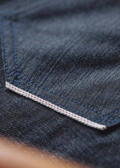 American Retro Pepper Salt Blue Raw Denim Straight Men's Jeans - Harmony Gallery