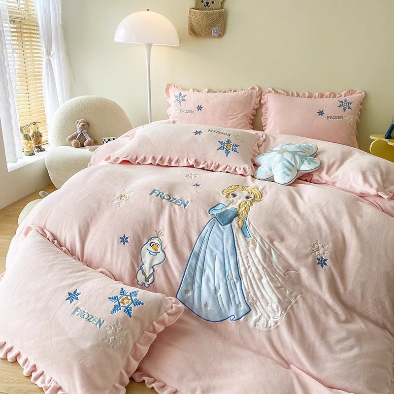 Disney Frozen Princess Elsa Cotton Washed Cotton Four-piece Bed Set - Harmony Gallery