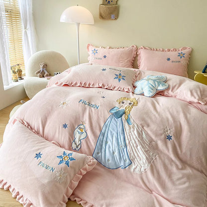 Disney Frozen Princess Elsa Cotton Washed Cotton Four-piece Bed Set - Harmony Gallery