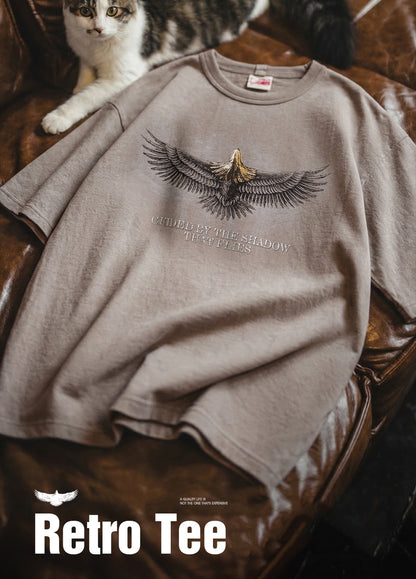 American Retro Design Falcon Print Summer Cool and Rebellious Men's T-Shirt