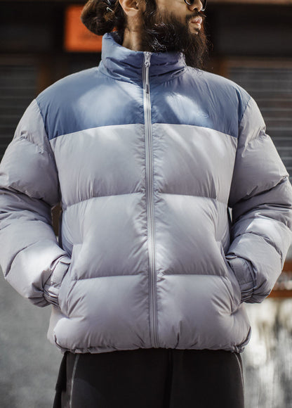 American Retro 90s White Duck Down Bread Warm And Wind proof Men's Jacket - Harmony Gallery