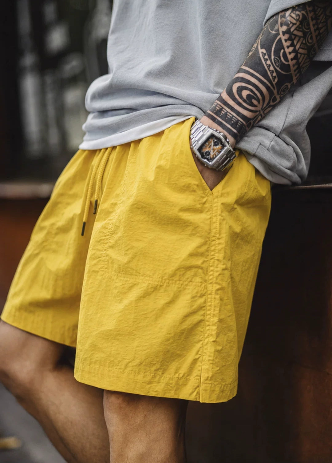American Retro Beach Elastic Waistband Summer Daily Men's Shorts