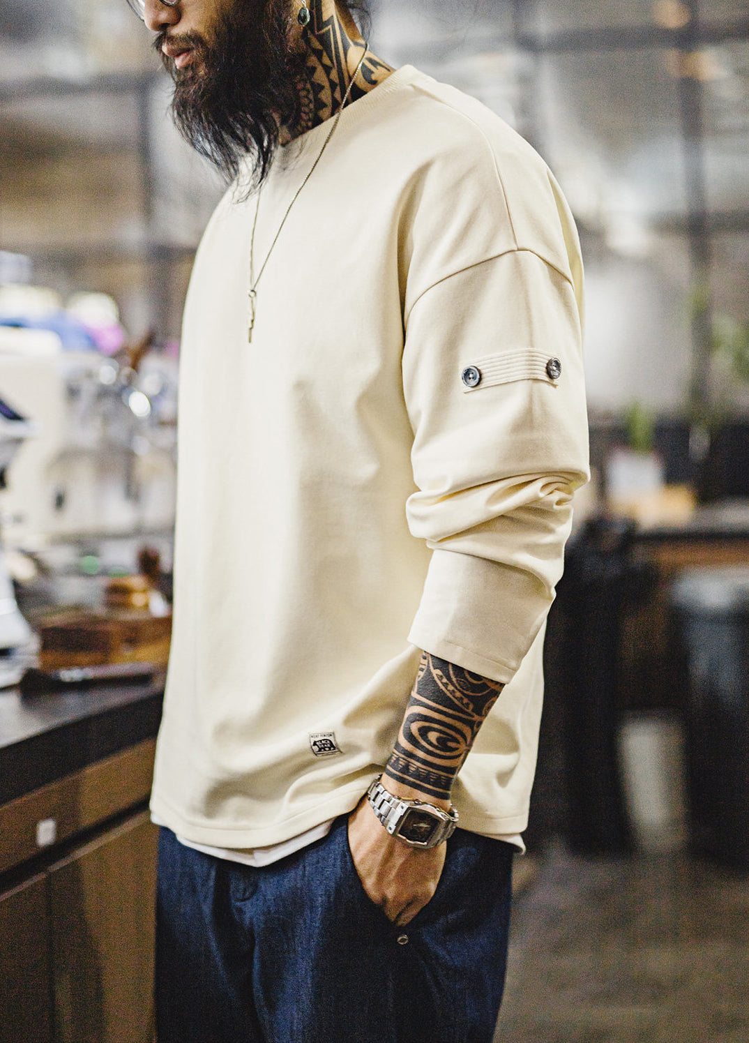 American Vintage Cotton Loose Comfortable High-Quality Men's Sweater