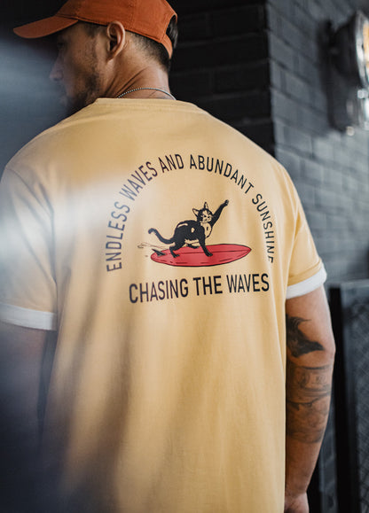 American Retro Back Foaming Printed Heavy Ginger Creative Men's T-Shirt - Harmony Gallery