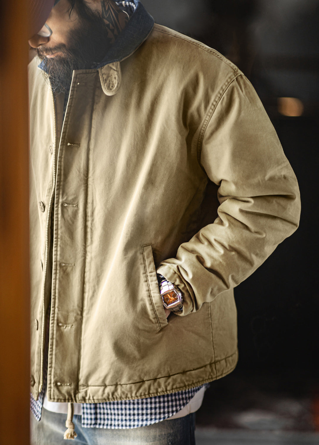 American Retro N1 Deck Suit Thickened Warm Cotton Short Quilted Men's Jacket - Harmony Gallery