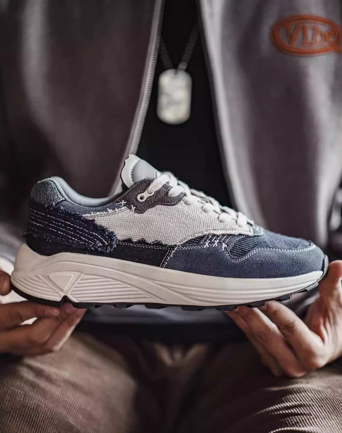 American Denim Wave Jogging Retro Beggar Cowboy Men's Sports Shoes - Harmony Gallery
