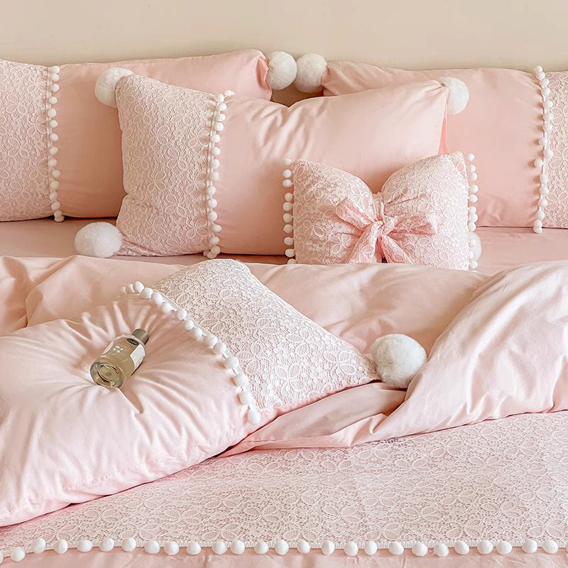 French Princess Pure Cotton Quilt Lace Four-Piece Bed Set - Harmony Gallery