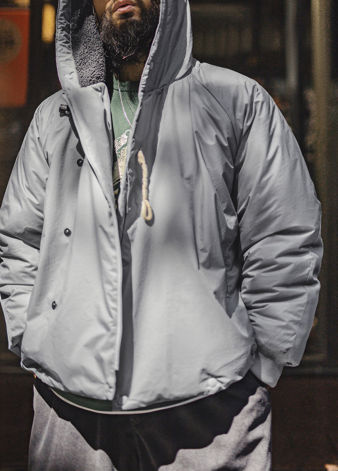 American N3B Gray Parka Coat Short Hooded Thickened Warm Cotton Men's Jacket - Harmony Gallery