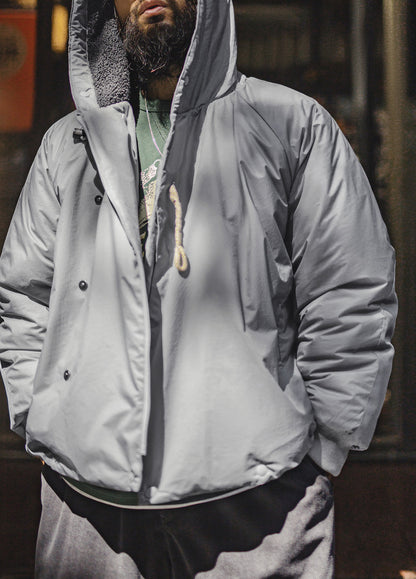 American N3B Gray Parka Coat Short Hooded Thickened Warm Cotton Men's Jacket - Harmony Gallery