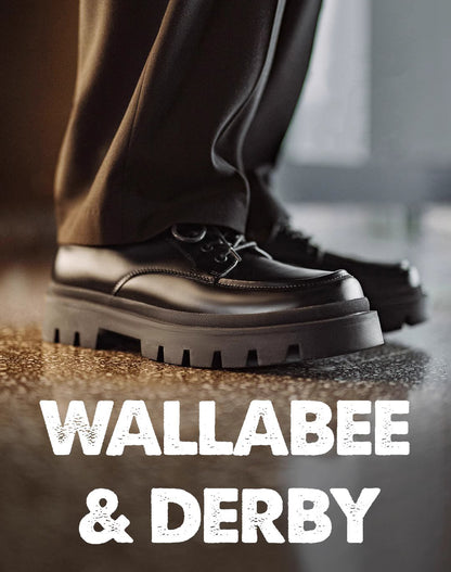 American Retro Derby Square-Head Workwear High-End Men's Dress Shoes - Harmony Gallery