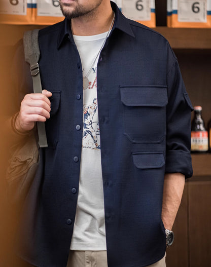 American Silhouette Anti-Wrinkle Free Ironing Pocket Jacket Men's Shirt - Harmony Gallery