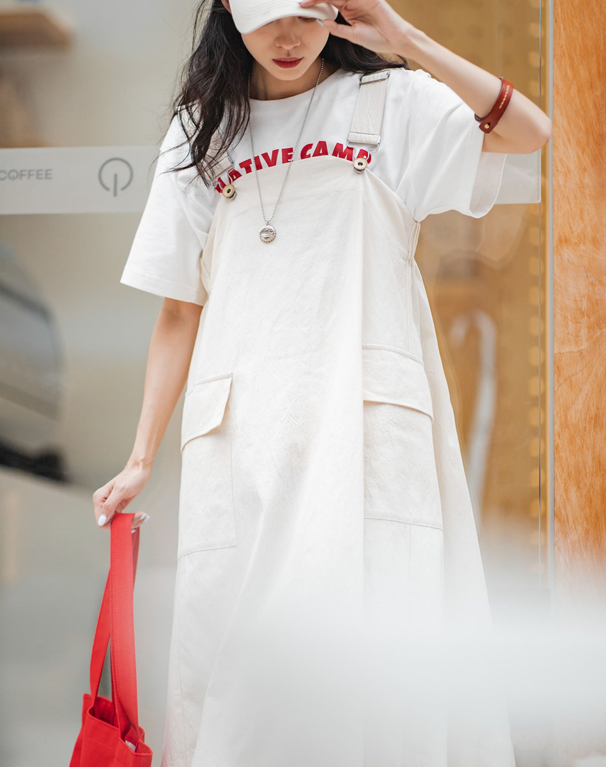 Tooling Irregular Summer Large Suspender Loose Women's Dress - Harmony Gallery