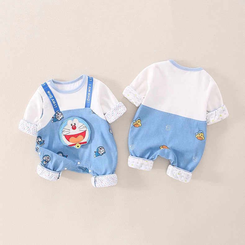 Cute Cartoon Long-Sleeved Spring and Autumn Full Moon Baby Boy's Romper - Harmony Gallery