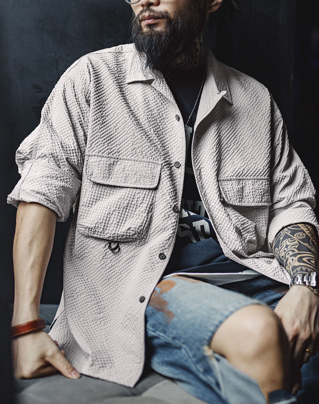 Workwear Mountain Free Ironing Anti-Wrinkle Pocket Thin Men's Shirt - Harmony Gallery