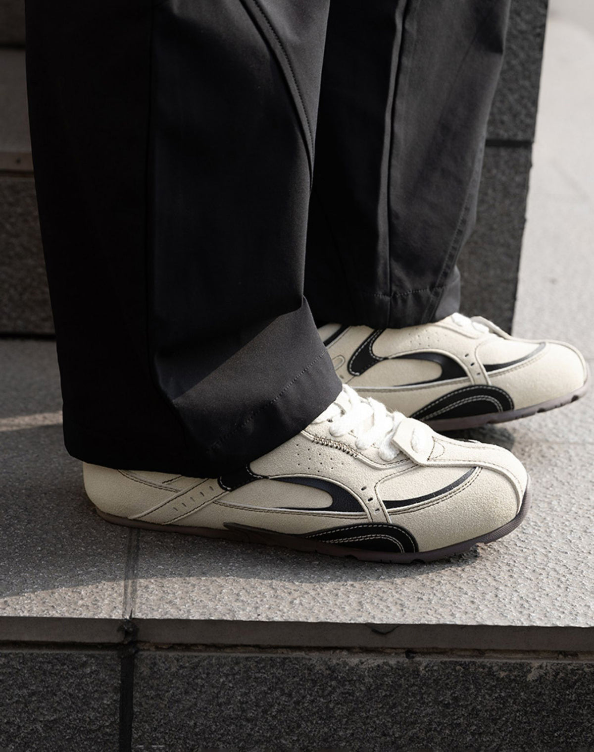 German Retro Race Car Flat-Bottomed Leather Stitching All-Match Men's Sports Shoes - Harmony Gallery