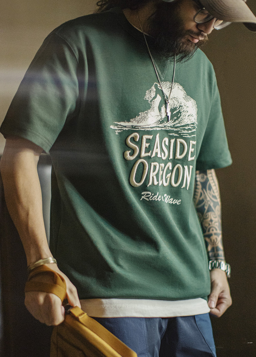 American Retro Three-Dimensional Embroidery Digital Printing Men's T-Shirt - Harmony Gallery