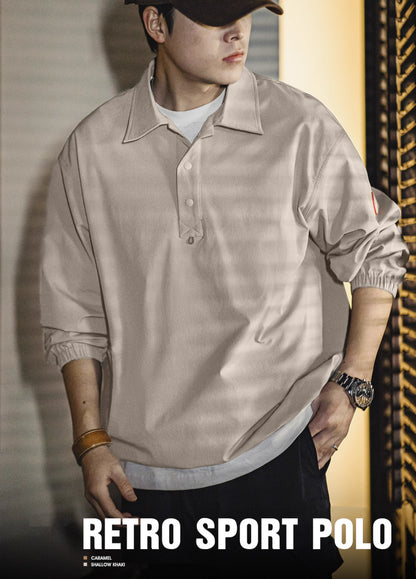 American Retro Four-Way Stretch Polo Sports Men's Sweater - Harmony Gallery