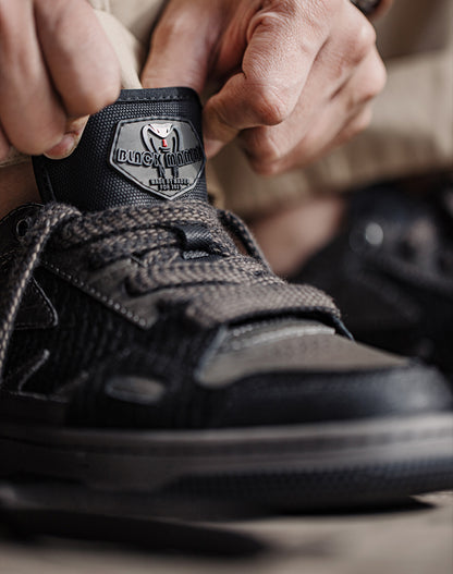 American Black Mamba Snake Low-Top Non-Slip Flat-Soled Men's Casual Shoes - Harmony Gallery