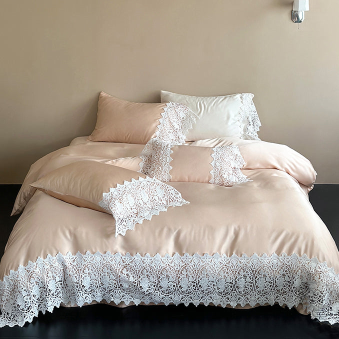 French Romantic Lace Cool Double-Sided Tencel Four-Piece Bed Set - Harmony Gallery