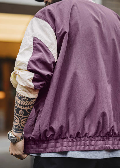 American Retro Contrast Color Embroidery Wear-Resistant Motorcycle Men's Jacket - Harmony Gallery