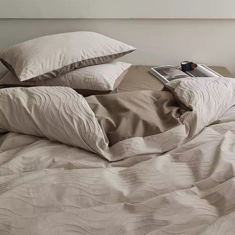 Light Luxury And High-End Curve Jacquard Four-Piece Cotton Bed Set - Harmony Gallery