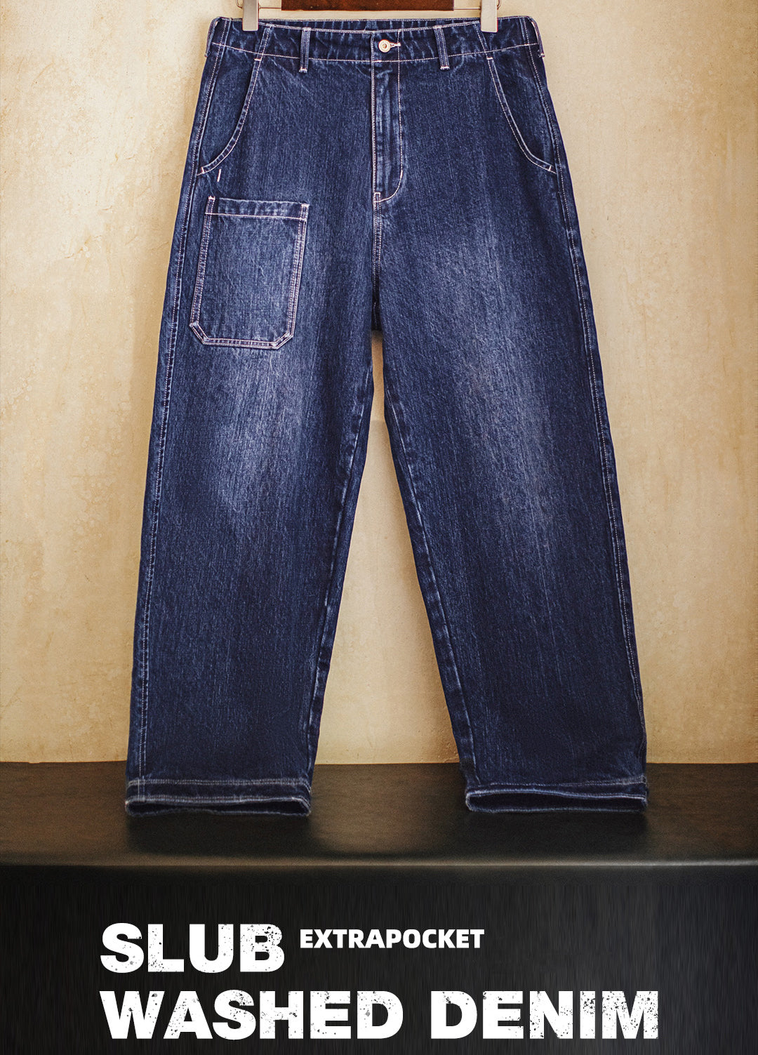 American Bamboo Washed Denim Straight Leg Slightly Tapered Men's Jeans