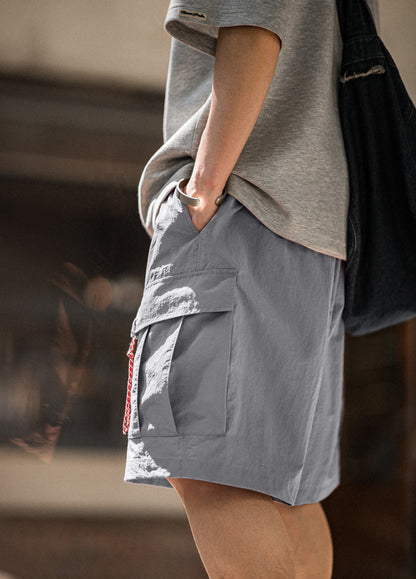 American Retro M65 Mountain Loose Straight Multi-Pocket Thin Men's Shorts - Harmony Gallery