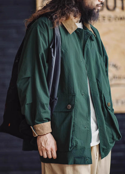 American Retro Multi-Pocket Hunting Contrast Windbreaker Men's Jacket - Harmony Gallery