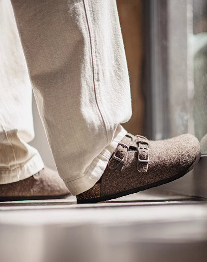 American Wool Felt Thickened Slip-On Outer Wear Cork Bottom Men's Sandal - Harmony Gallery