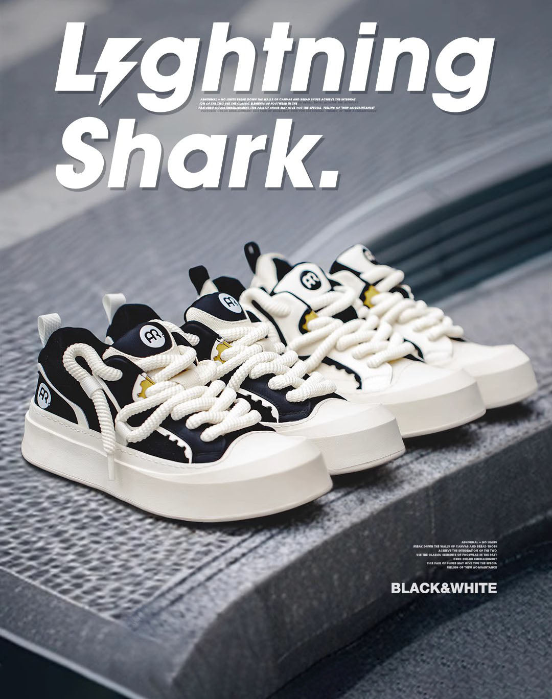Electric Shark Big Head Breathable Cute Men's Casual Shoes - Harmony Gallery