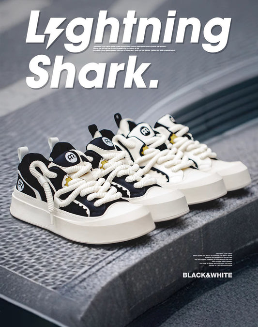 Electric Shark Big Head Breathable Cute Men's Casual Shoes - Harmony Gallery
