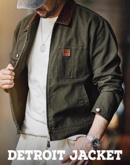 American Retro Heavy Canvas Detroit Tough Hunting Short Men's Jacket - Harmony Gallery