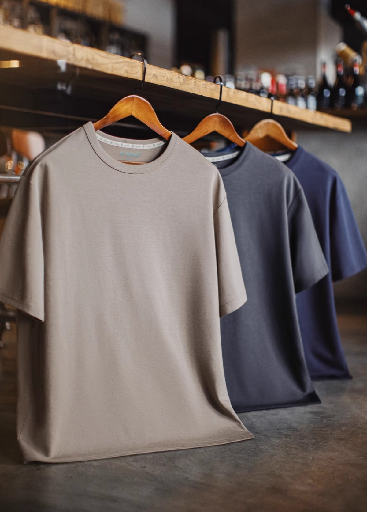 American Antibacterial Ribbed Collar Clean Fit Knitted Thin Half-Sleeve Men's T-Shirt - Harmony Gallery