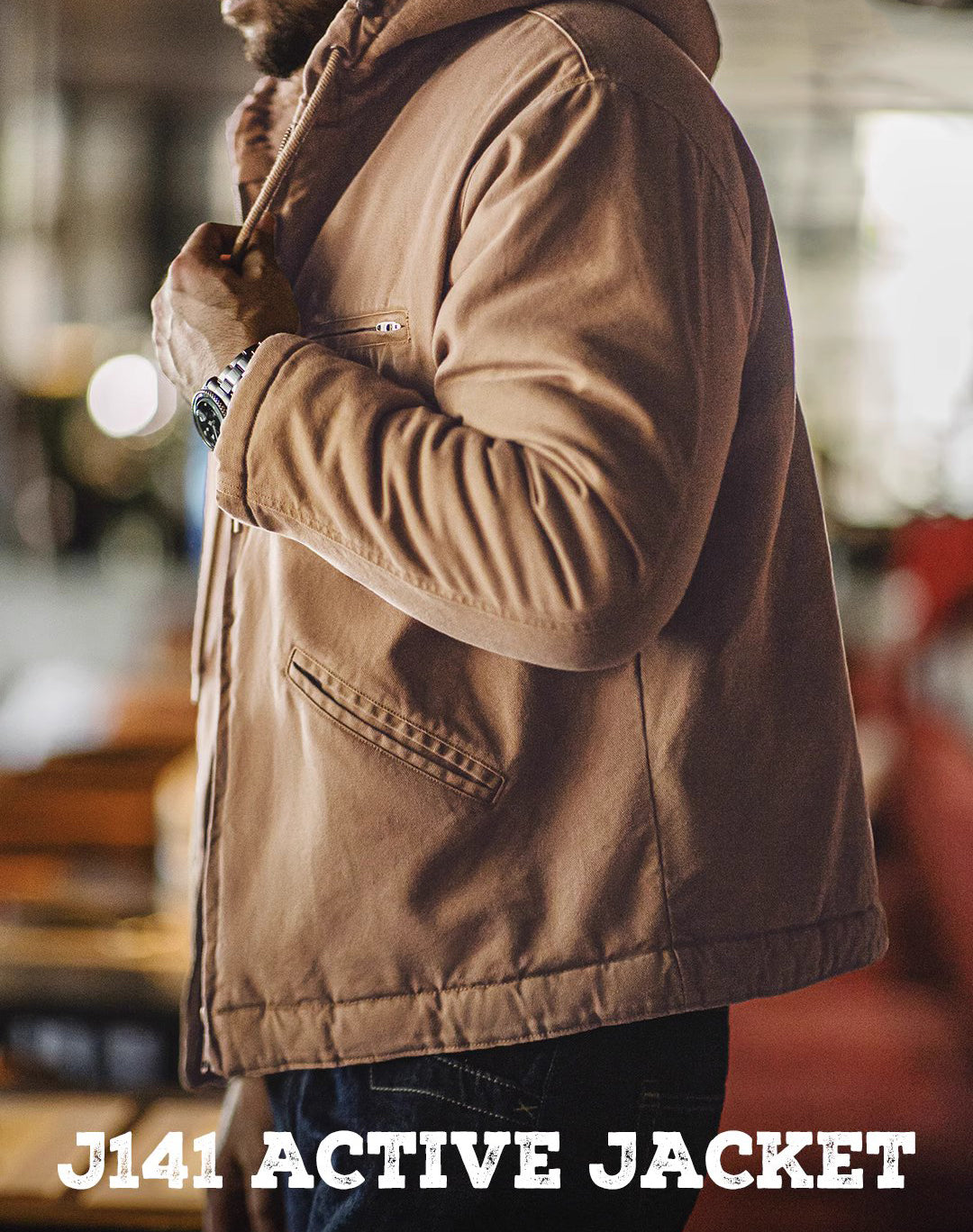 American Retro J141 Hooded Cotton Wool Velvet Warm Canvas Men's Jacket - Harmony Gallery