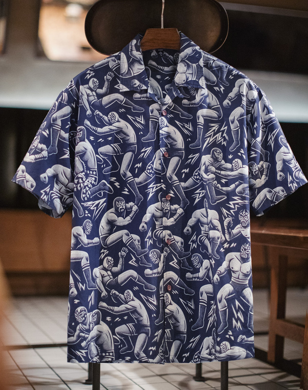 American Workwear Retro Full Print Cuban Collar Loose Hawaiian Men's Shirt - Harmony Gallery