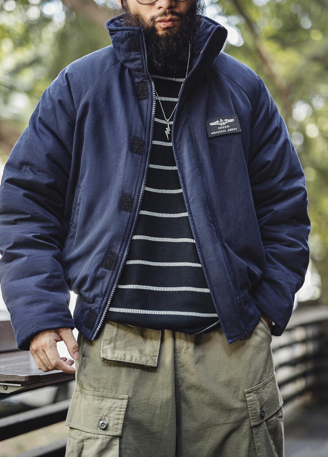 American Retro Cotton Thickened Warm Short Raglan Sleeve Men's Jacket - Harmony Gallery