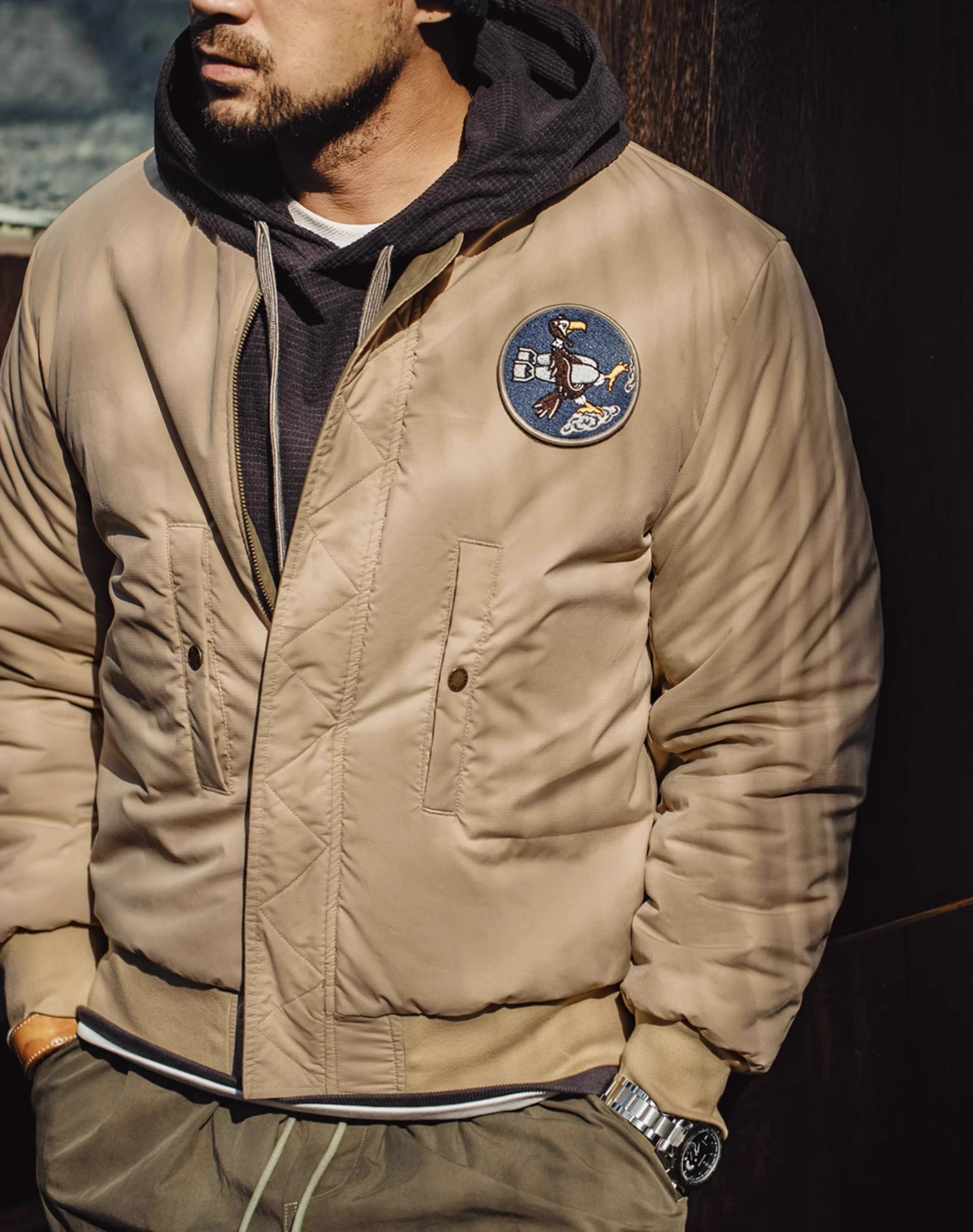 American Retro Reversible MA1 Bomber Cotton Baseball Men's Jacket - Harmony Gallery