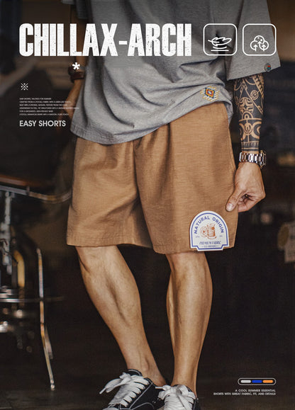 American Lyocell Faux Linen High-End Old-Money Thin Summer Men's Shorts