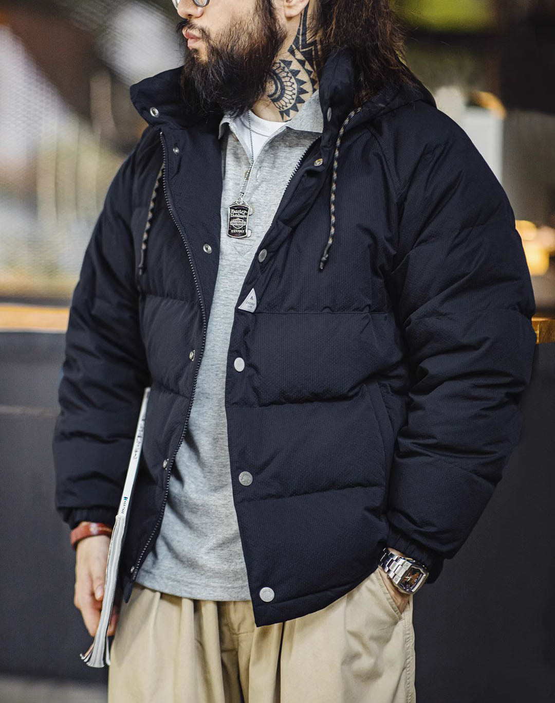 American Retro 90 White Duck Down Hooded Warm Men's Jacket - Harmony Gallery