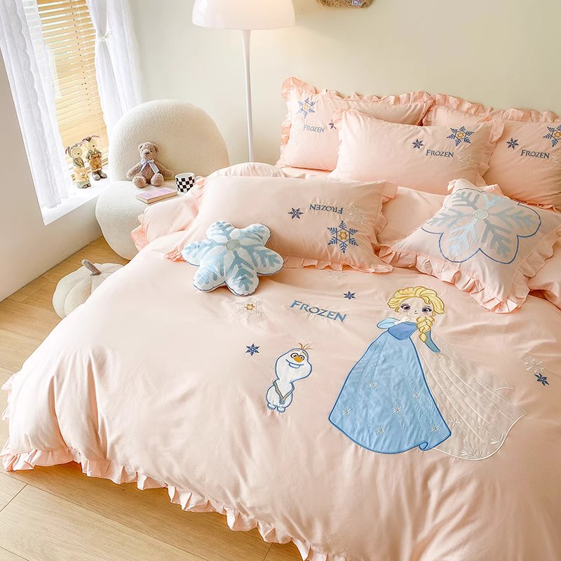 Disney Frozen Princess Elsa Cotton Washed Cotton Four-piece Bed Set - Harmony Gallery